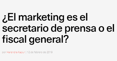 ¿El marketing es el secretario de prensa o el fiscal general?